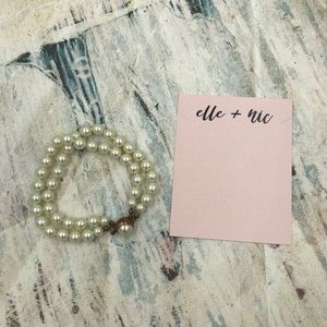 Double Strand Faux Pearl Bracelet